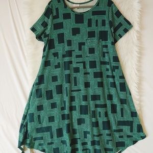 Lularoe Women's Carly size 3XL Green Geometric